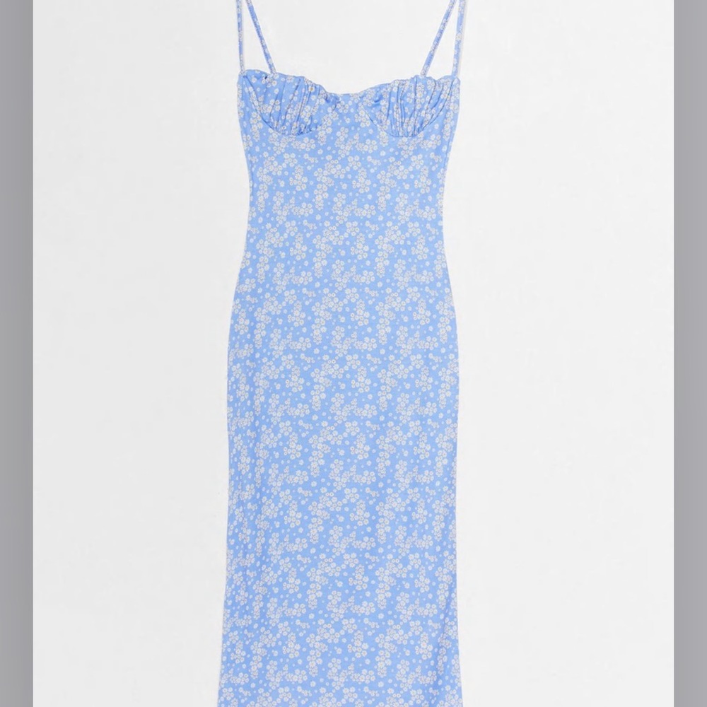 Floral Ruched Cup Midi Dress Only Worn Once Size S